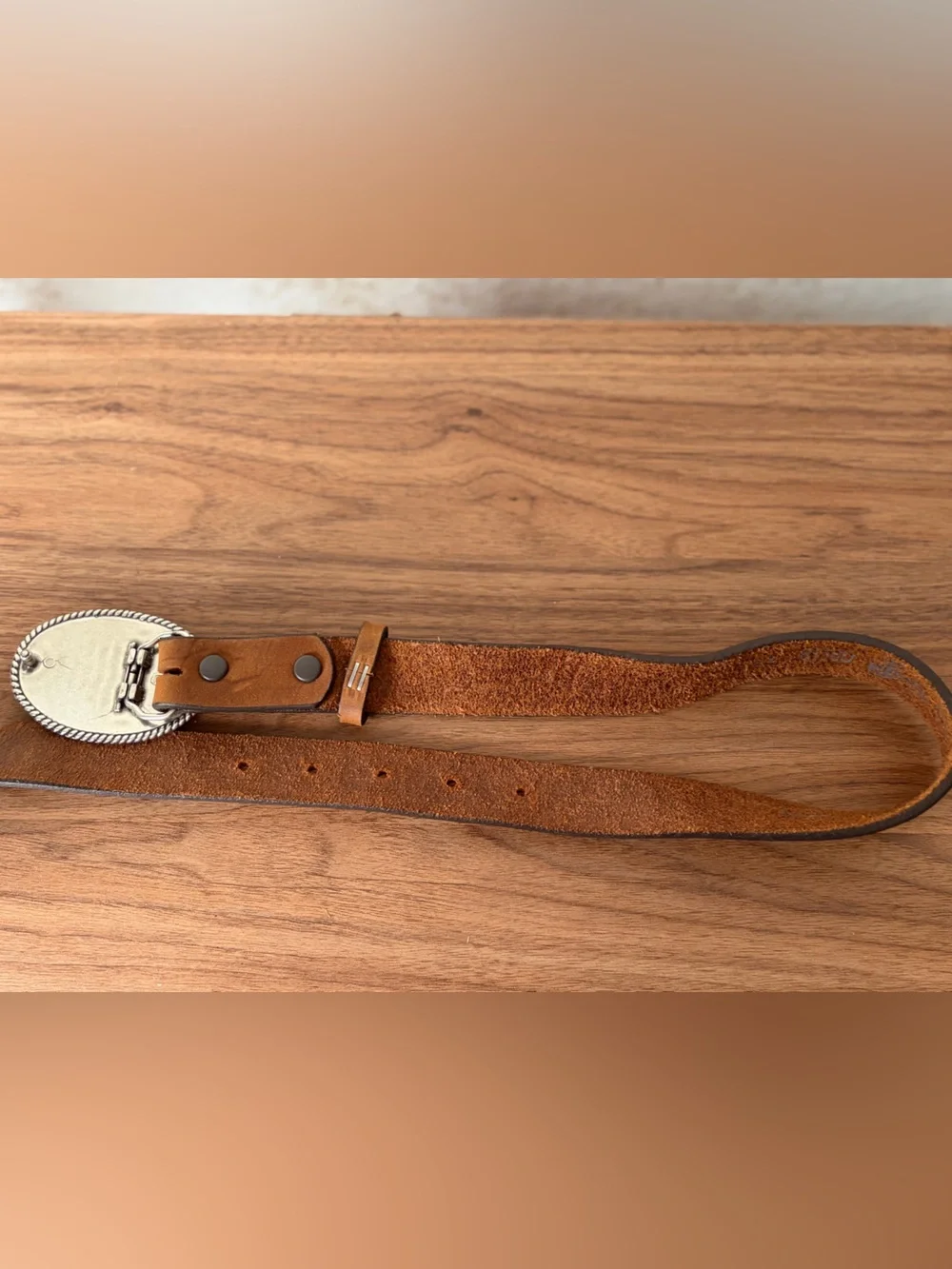 •Justin• Brown Leather Kids Belt with Silver Heart Buckle
